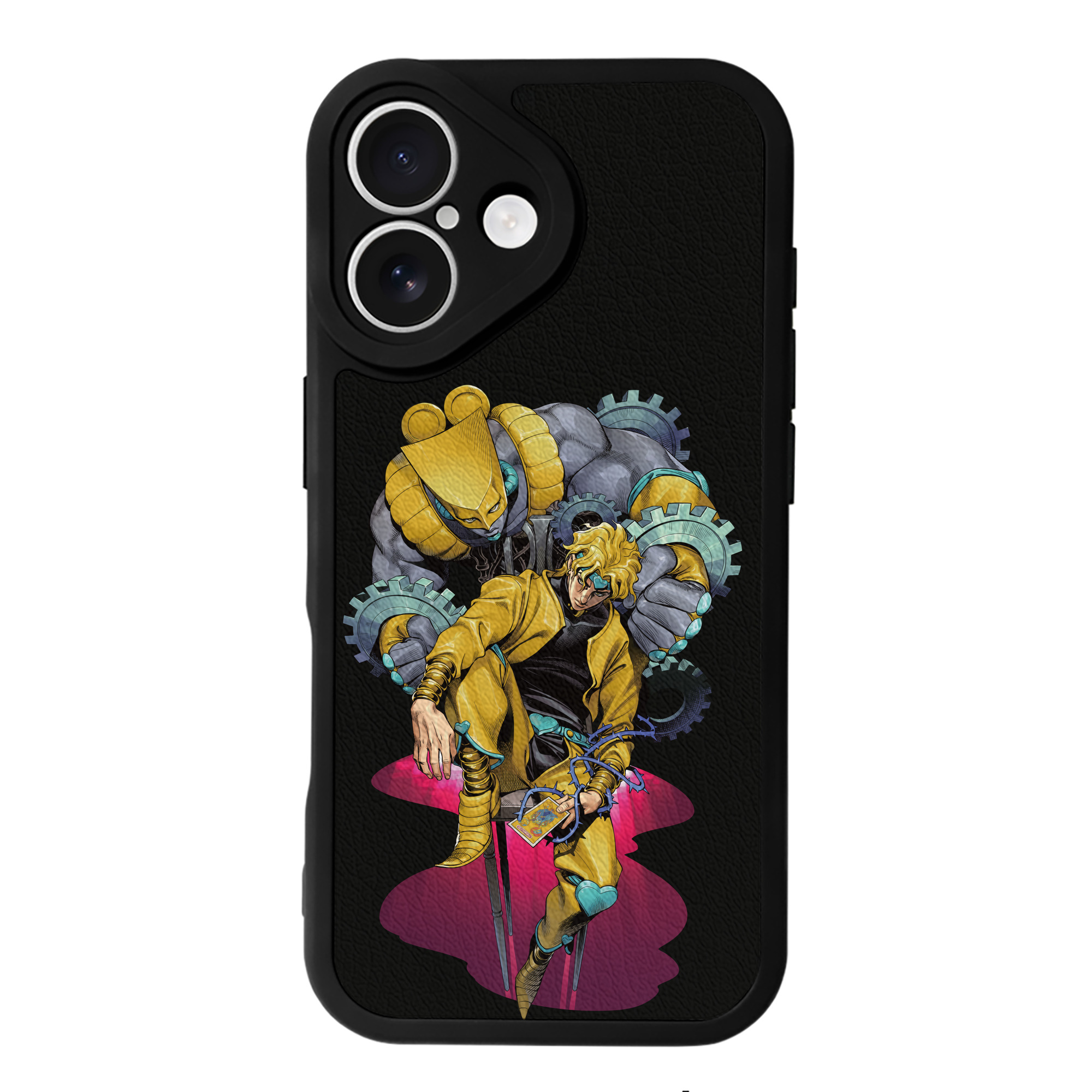 （画像用） ジョジョの奇妙な冒険 ディオ?ブランドー JoJo's Bizarre Adventure Dio Brando 【iPhone 16シリーズ対応】シリコンスマホケース（レザー調） 材質：シリコン